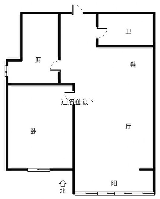 香邑溪谷玫瑰园1室1厅1卫户型图