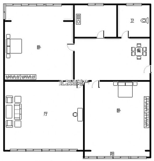 老交通局小区2室2厅1卫户型图