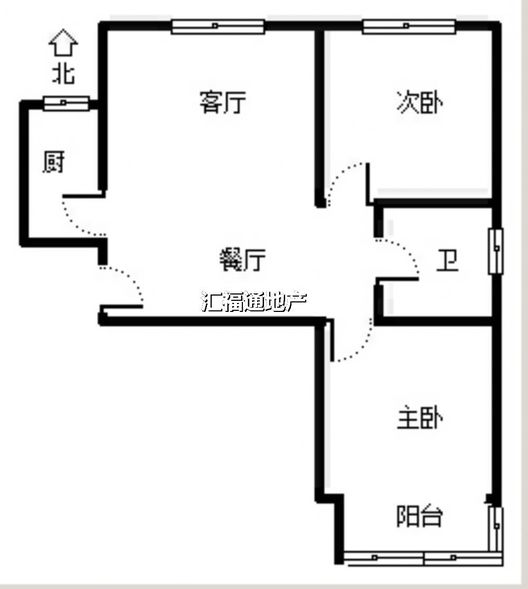 联合七号院2室2厅1卫户型图