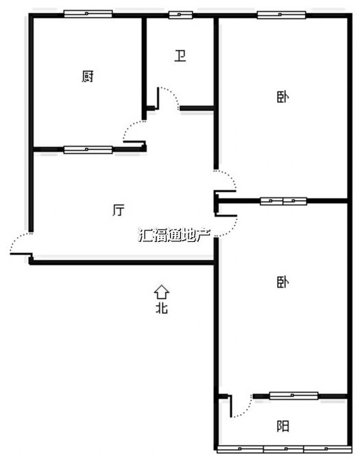 凌云厂家属院2室1厅1卫户型图