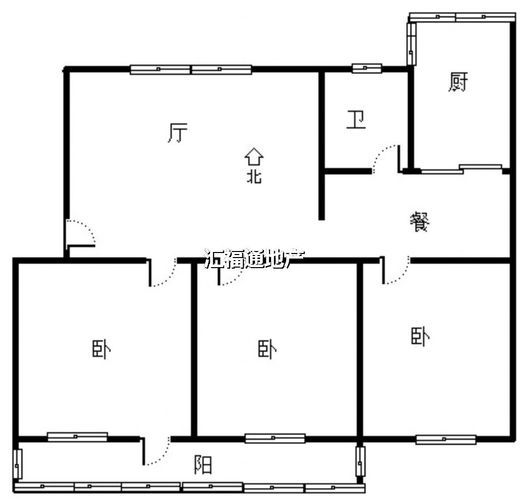 欣欣庄园3室2厅1卫户型图