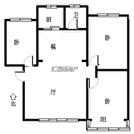 团结小区3室2厅1卫户型图