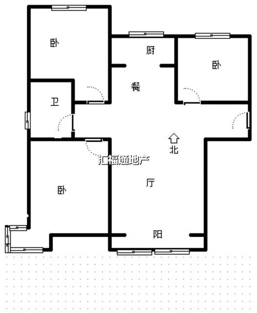 K2狮子城3室2厅1卫户型图