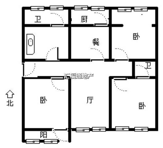 一中家属院3室2厅2卫户型图