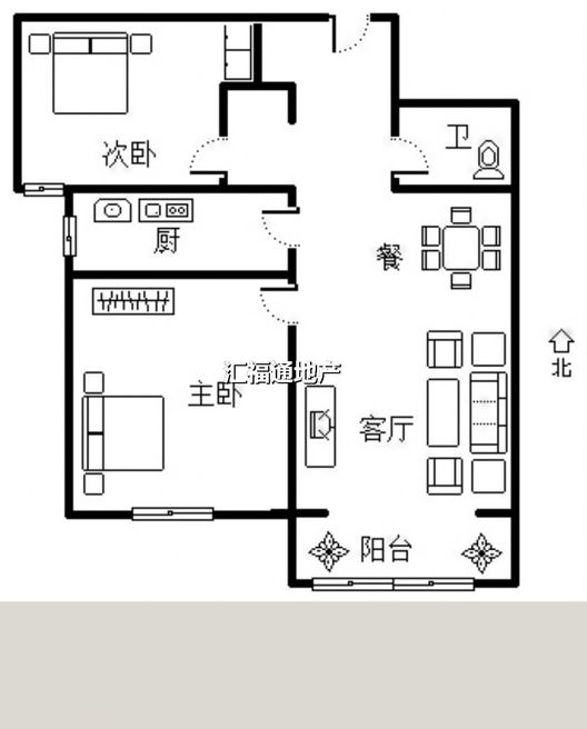 K2狮子城2室2厅1卫户型图