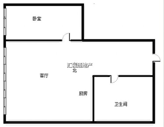 京第银座1室1厅1卫户型图