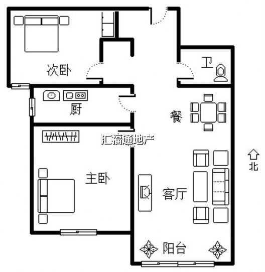 K2狮子城2室2厅1卫户型图