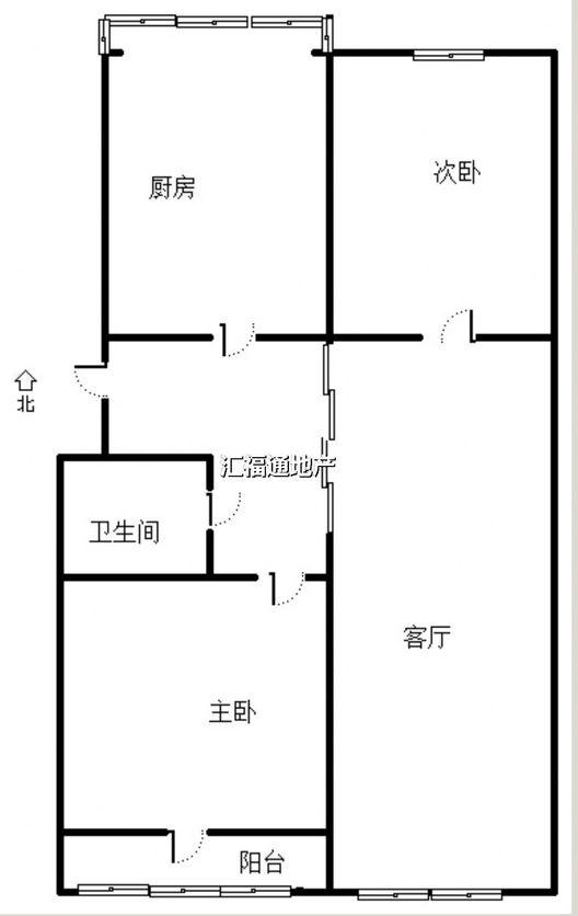 市值小区（文昌祠社区）2室2厅1卫户型图
