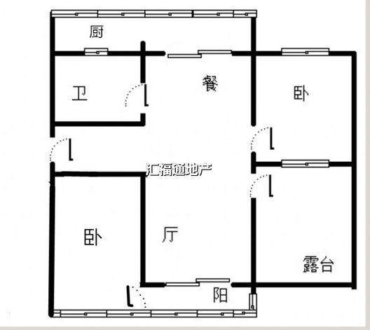 联合小区四号院2室2厅1卫户型图