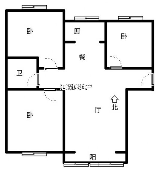 K2狮子城3室2厅1卫户型图