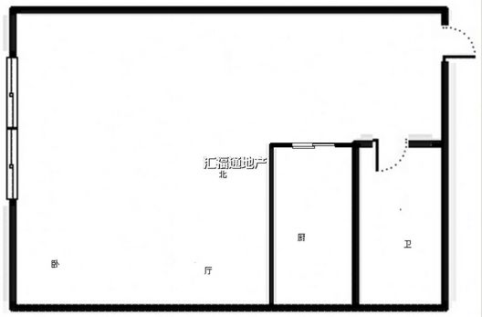 京第银座1室1厅1卫户型图