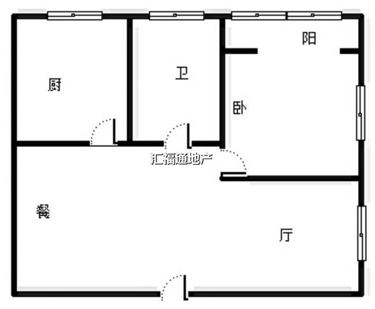 军怡公馆（北京公馆）1室1厅1卫户型图