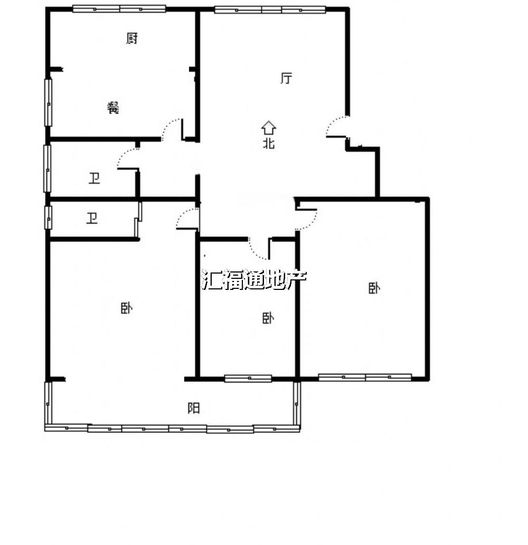 军怡家园3室2厅2卫户型图