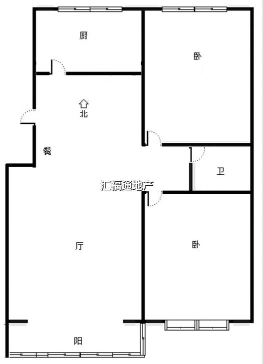军怡家园2室2厅1卫户型图
