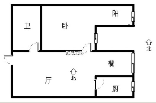 弘德缘（豪门庄园三期）1室1厅1卫户型图