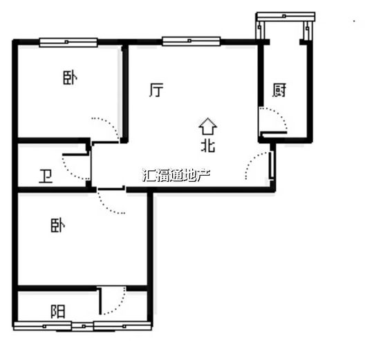 温馨小区2室2厅1卫户型图