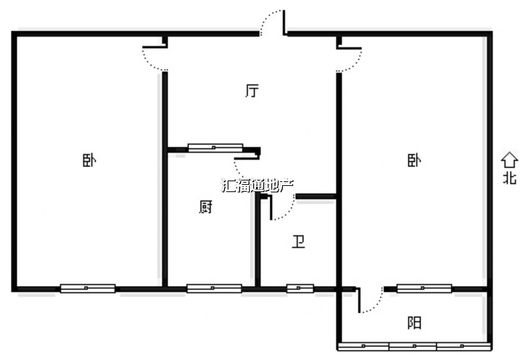 凌云厂家属院2室1厅1卫户型图
