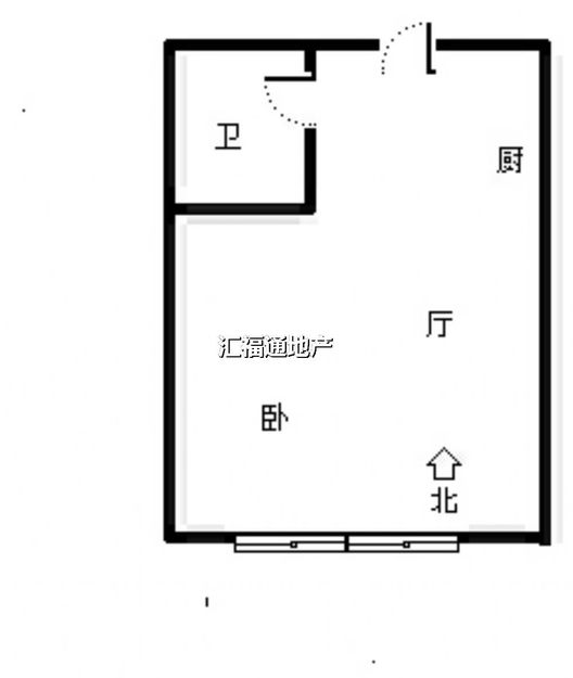 国富公寓(18号楼）1室1厅1卫户型图