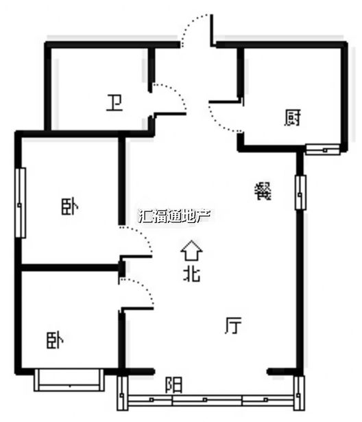 翡翠城（涿郡东区）2室2厅1卫户型图