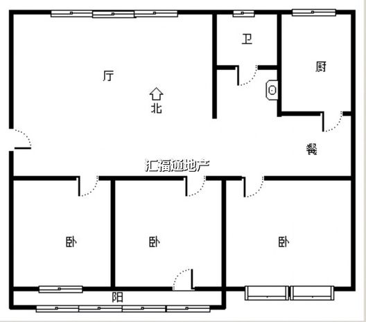 华阳温馨3室2厅1卫户型图