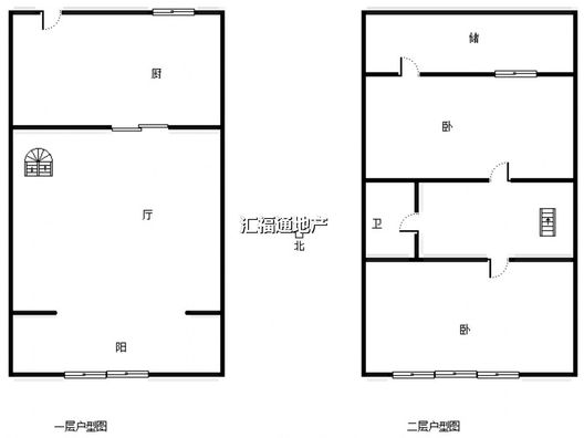 鹏渤印象城·牛津花园2室1厅1卫户型图