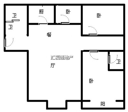 水岸花城3室2厅2卫户型图