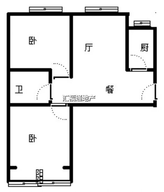 水岸花城2室1厅1卫户型图