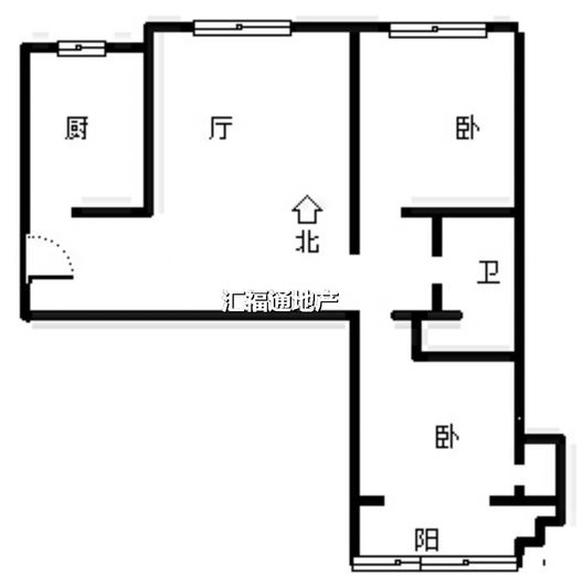 君临天下御景园2室1厅1卫户型图