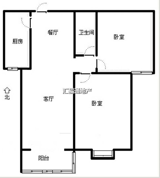 水岸花城2室1厅1卫户型图