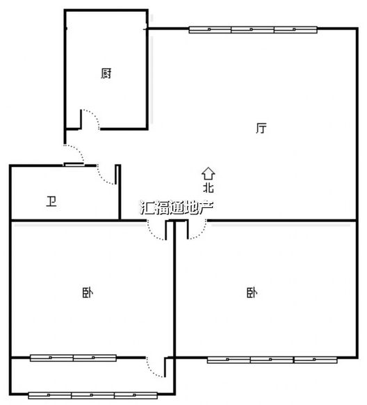 县府小区2室2厅1卫户型图