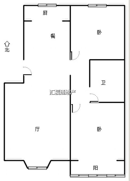 名流枫景洋房2室2厅1卫户型图