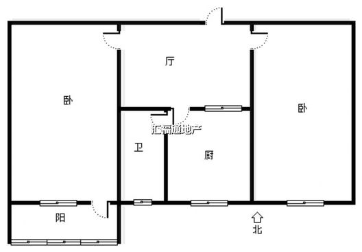 凌云厂家属院2室1厅1卫户型图