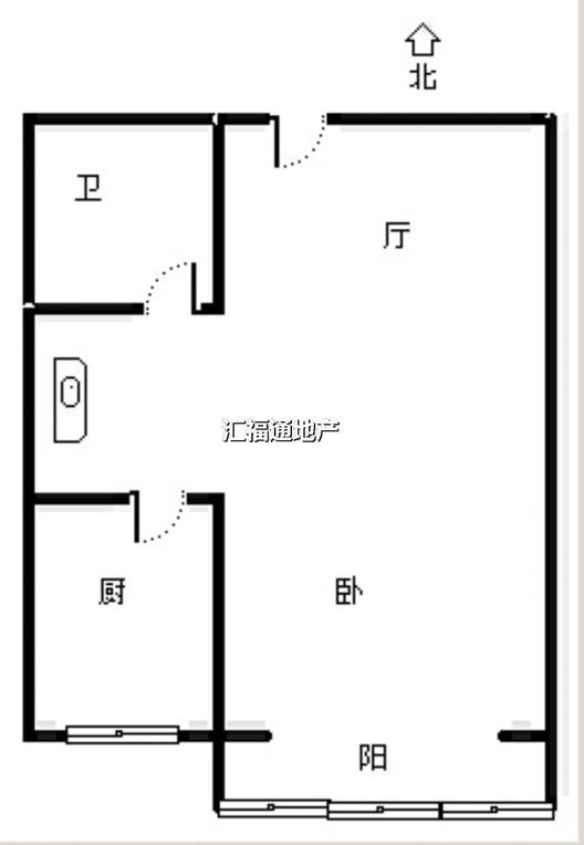 宏远宜居园1室1厅1卫户型图