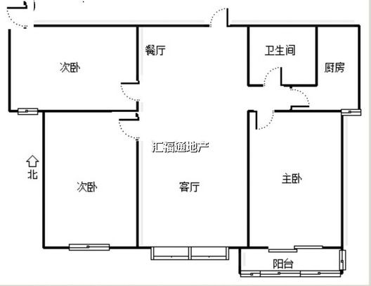 惠友万悦城3室2厅1卫户型图