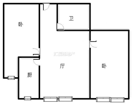 金竹花园2室1厅1卫户型图