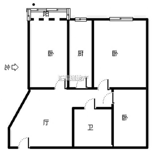 汇元新天地3室1厅1卫户型图