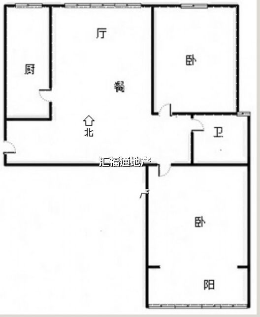 惠友钻石广场2室2厅1卫户型图