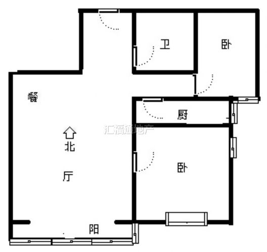 水岸花城2室1厅1卫户型图