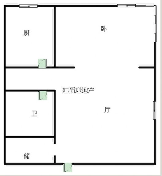 天保郦景1室1厅1卫户型图