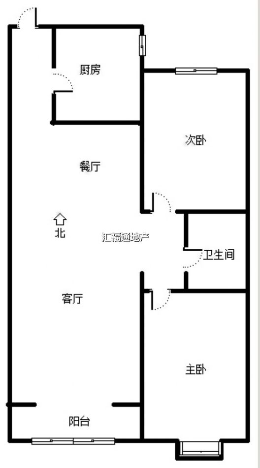 鸿盛旺京2室1厅1卫户型图