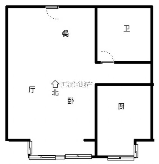 鸿盛凯旋门1室1厅1卫户型图