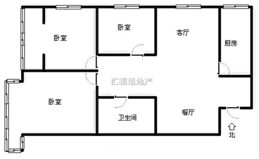 水岸花城3室2厅2卫户型图