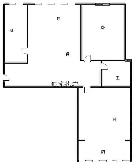 惠友钻石广场2室2厅1卫户型图