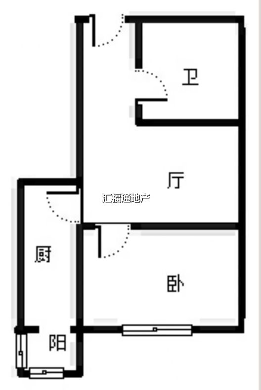 香港豪庭1室1厅1卫户型图