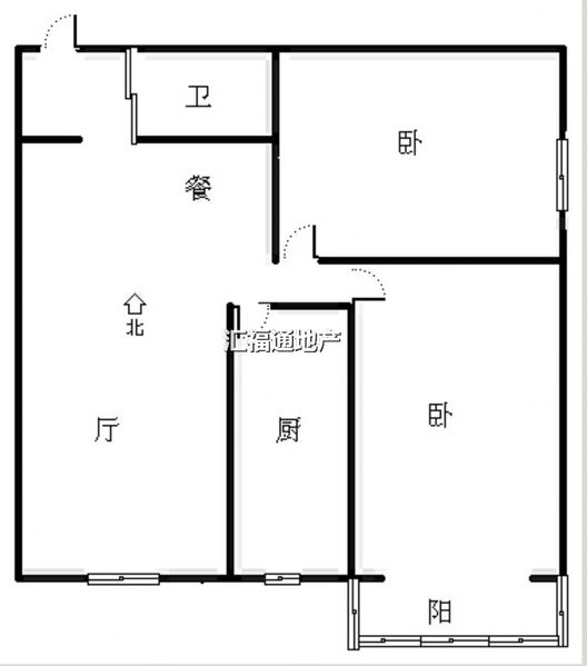 军怡公馆（北京公馆）2室2厅1卫户型图