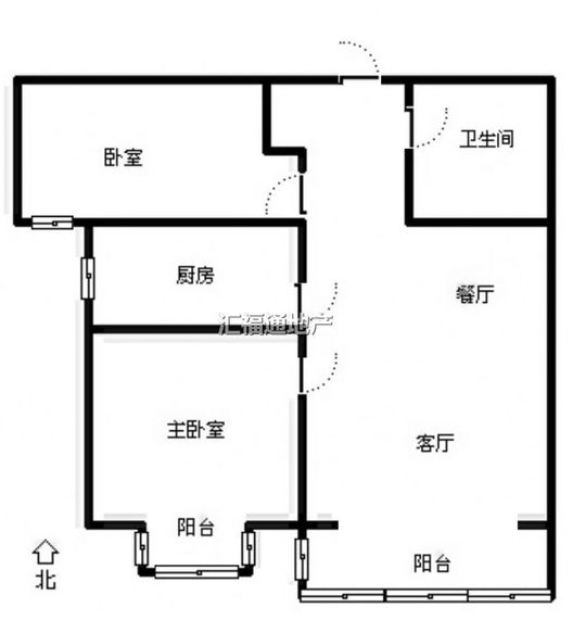 水岸花城2室1厅1卫户型图