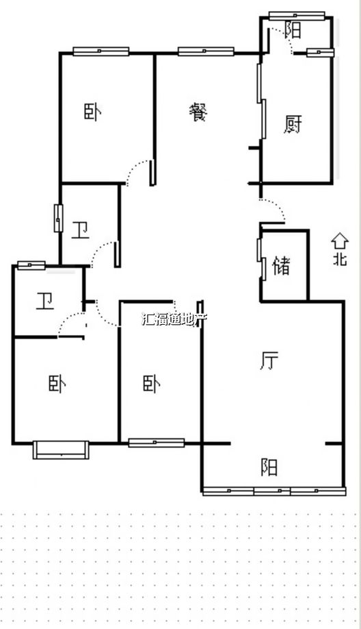 鸿盛凯旋门3室2厅2卫户型图