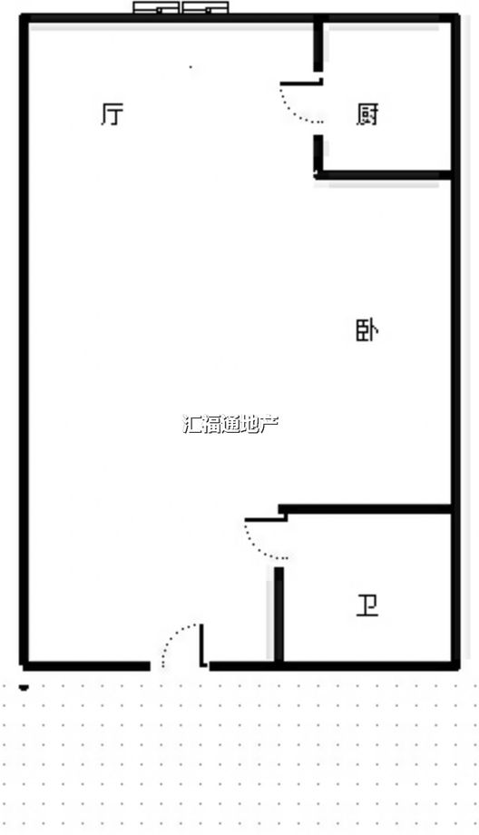 金竹花园1室1厅1卫户型图