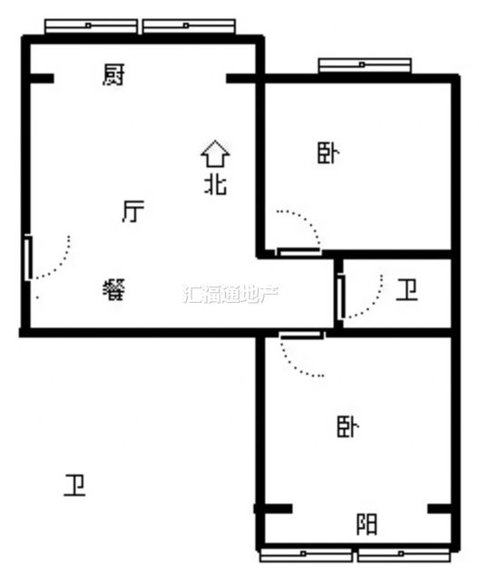乐亨小区2室1厅1卫户型图