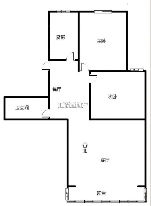 鸿盛凯旋门2室2厅1卫户型图